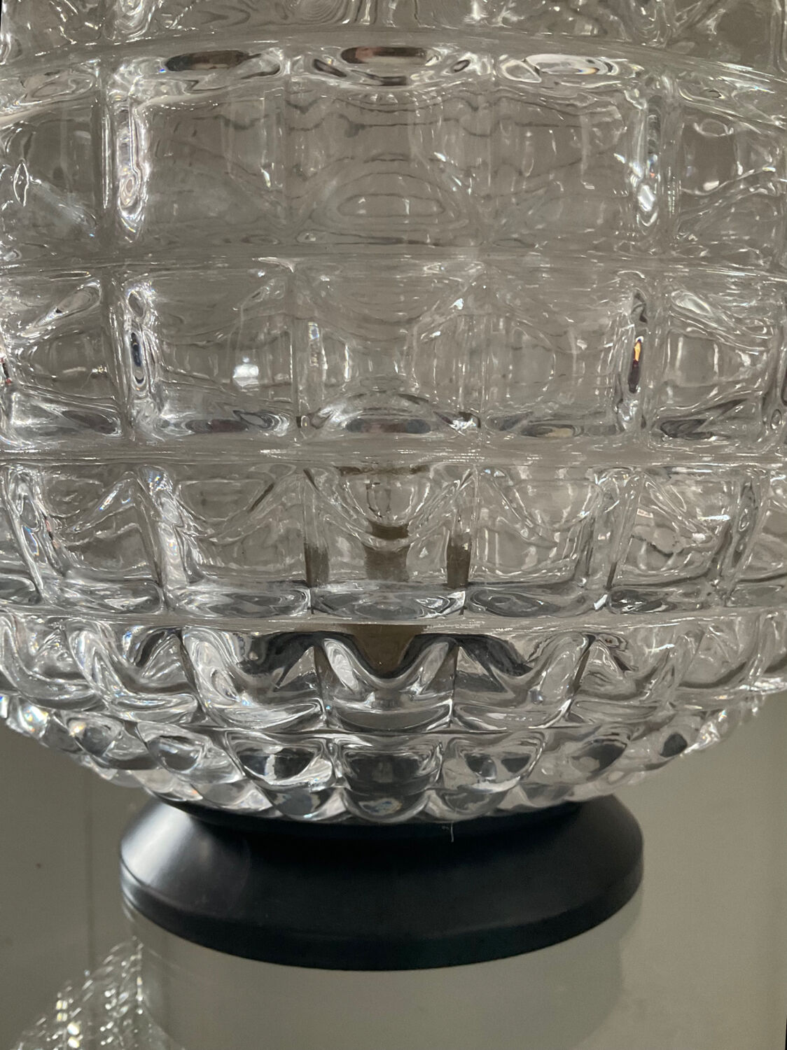 Vintage lamp from the 70s in molded glass