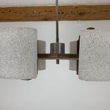 Scandinavian chandelier perspex and wood