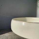 Large white and gold porcelain salad bowl from Lunéville