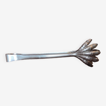 French vintage silver plate ice tongs