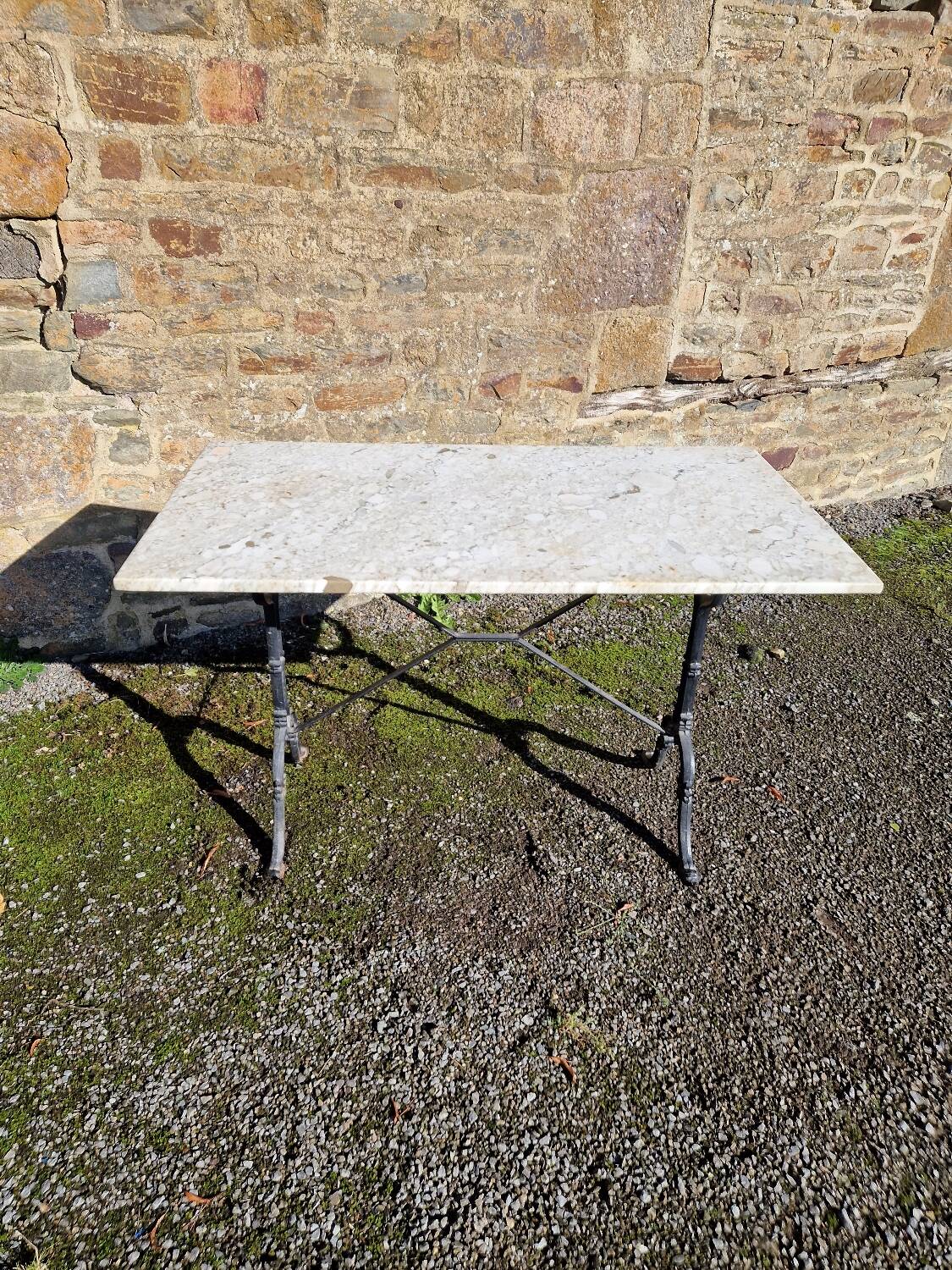 Antique bistro table with marble top