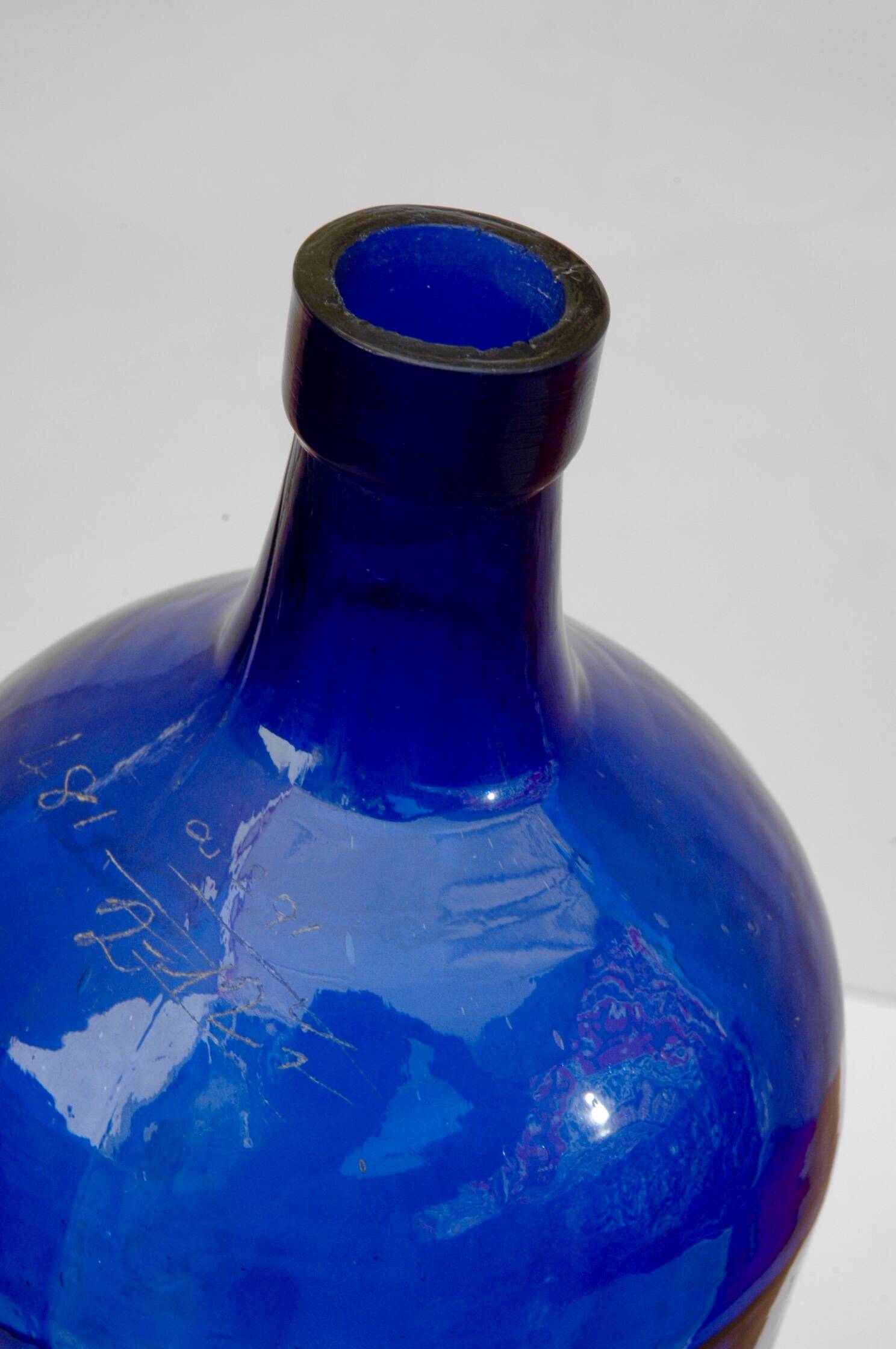 Large Blue Glass Bottle