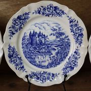 4 vintage Sarreguemines Castle model dessert plates
