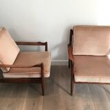 Pair of wooden armchairs