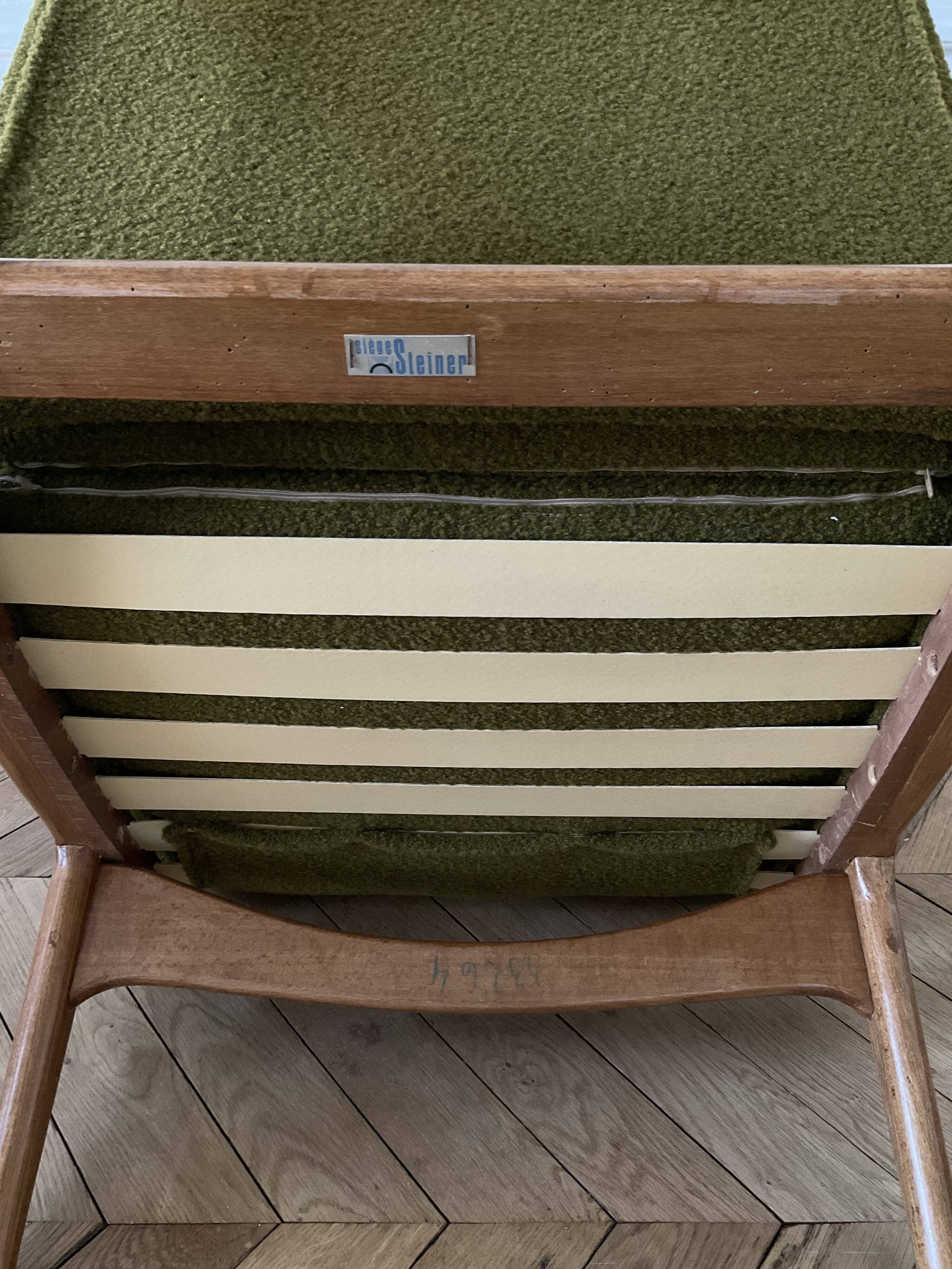 Pair of 790 armchairs by Joseph-André Motte, Steiner, 1960.