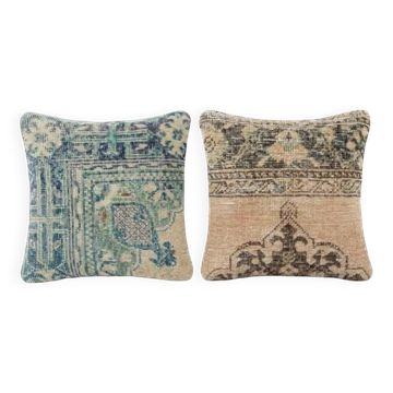 Set of 2 vintage Turkish cushion covers 41x41 cm
