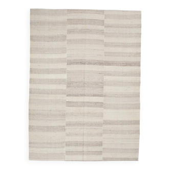 Tapis Kilim ethnique beige et marron 7x10 220x301 cm SK 35391