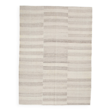 7x10 Beige & Brown Ethnic Kilim Rug 220x301Cm SK 35391