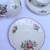 Lunéville earthenware cups and saucers