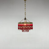 Lustre perlé du milieu du siècle par Jablonec Glassworks, Tchécoslovaquie