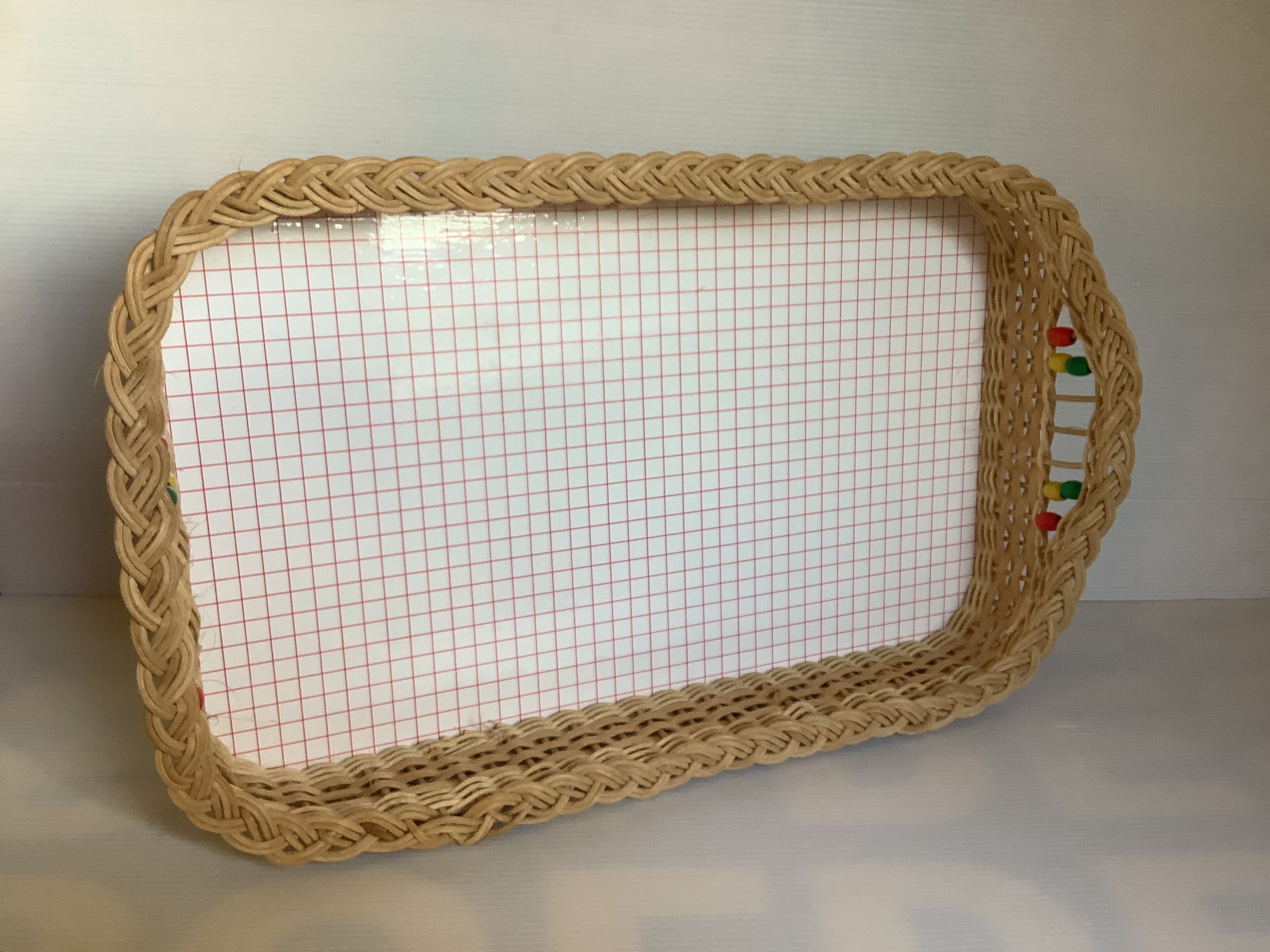 Plateau corbeille osier rotin