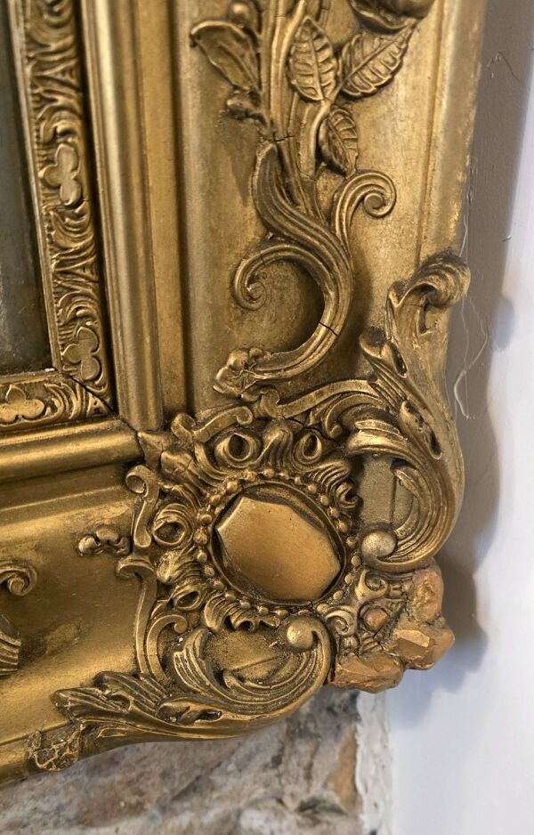 Miroir rectangulaire d’époque Empire, glace au mercure XVIII