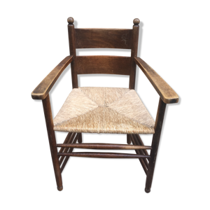 fauteuil paillé rustique