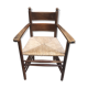 Fauteuil paillé rustique