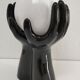 Black ceramic and opaline design hand lamp 90s