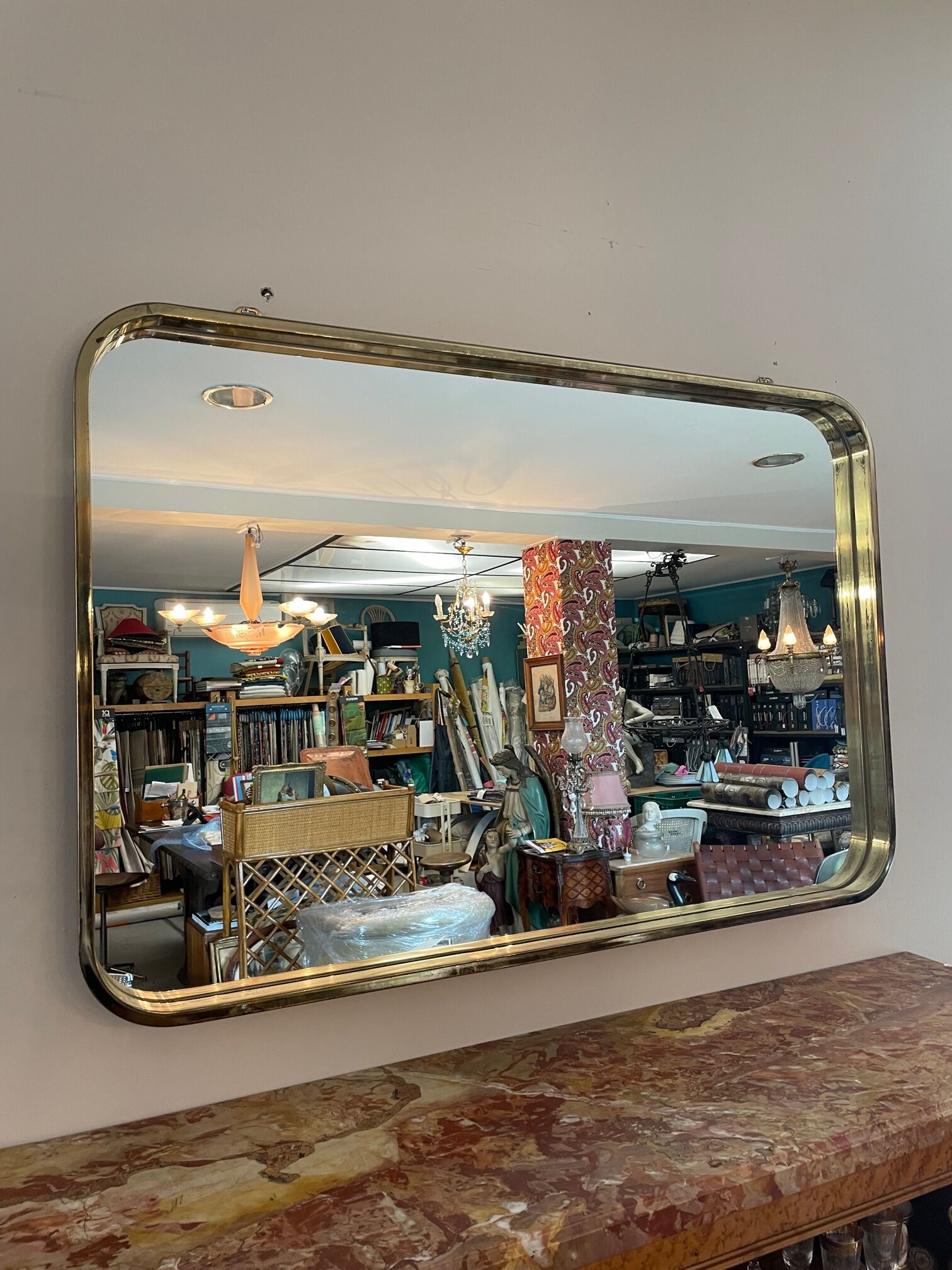 Brass mirror 1960 105x70cm