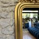 Antique Louis-Philippe mirror with a pediment, 160/93cm, gilded with gold leaf, mercury glass.