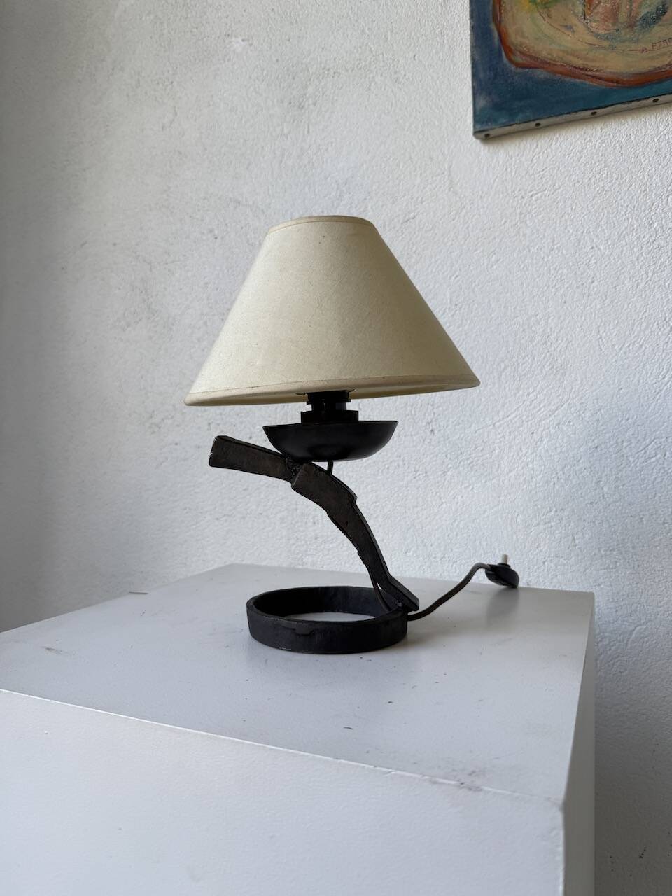 Brutalist metal lamp from the 50s