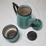 large vintage coffee maker made of enamelled sheet metal