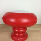 Paire de lampes champignon verre rouge space age années 70