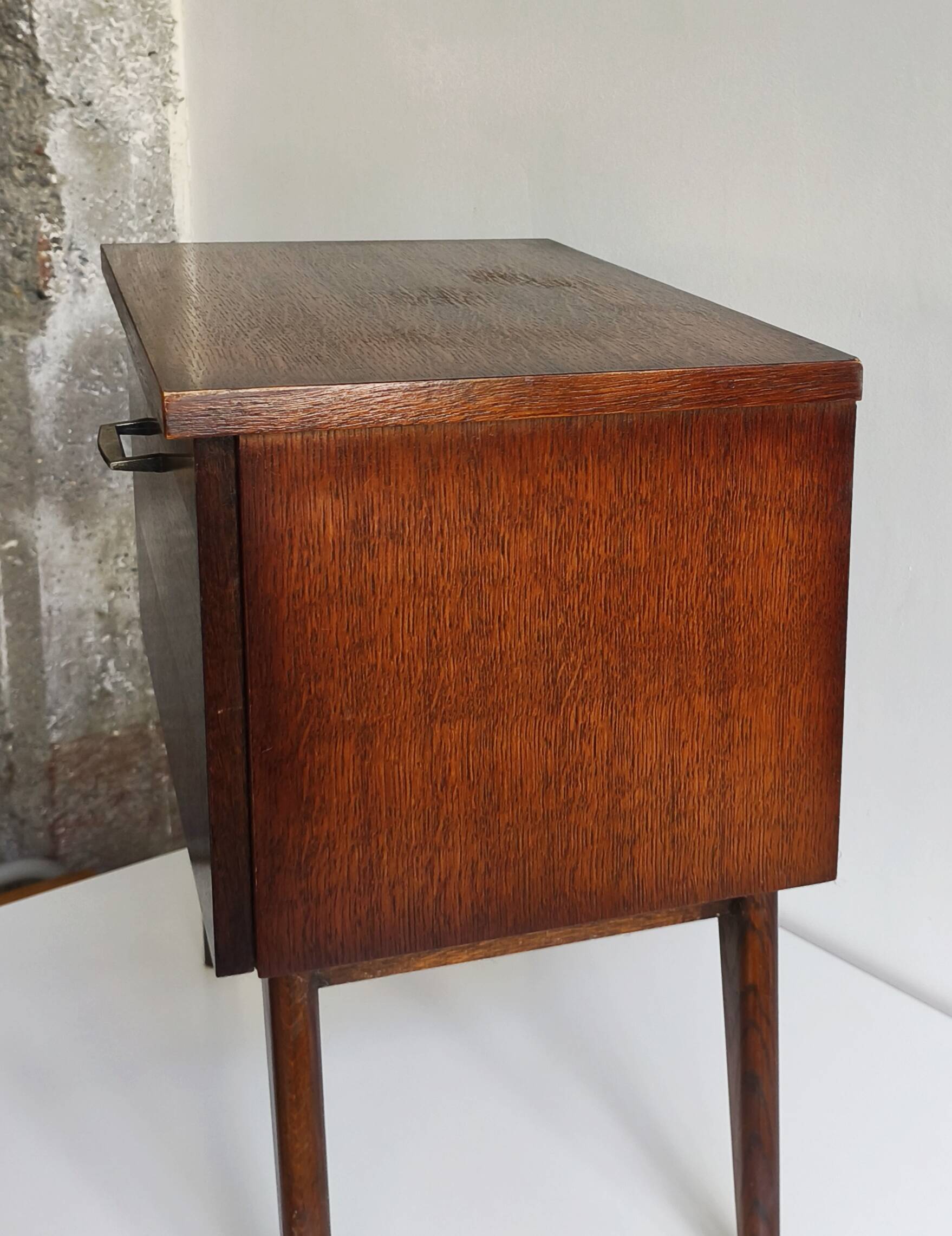Vintage side table with compass legs