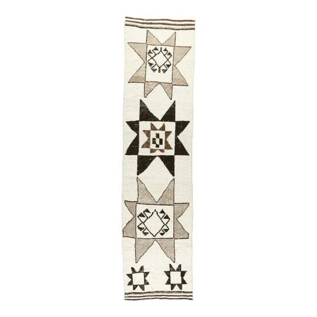 Vintage Turkish Hand-Knotted Runner 90x359