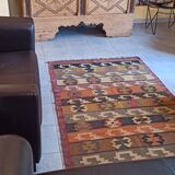 Kilim cotton and burlap carpet - 120x190cm