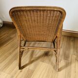 Wicker and rattan armchair