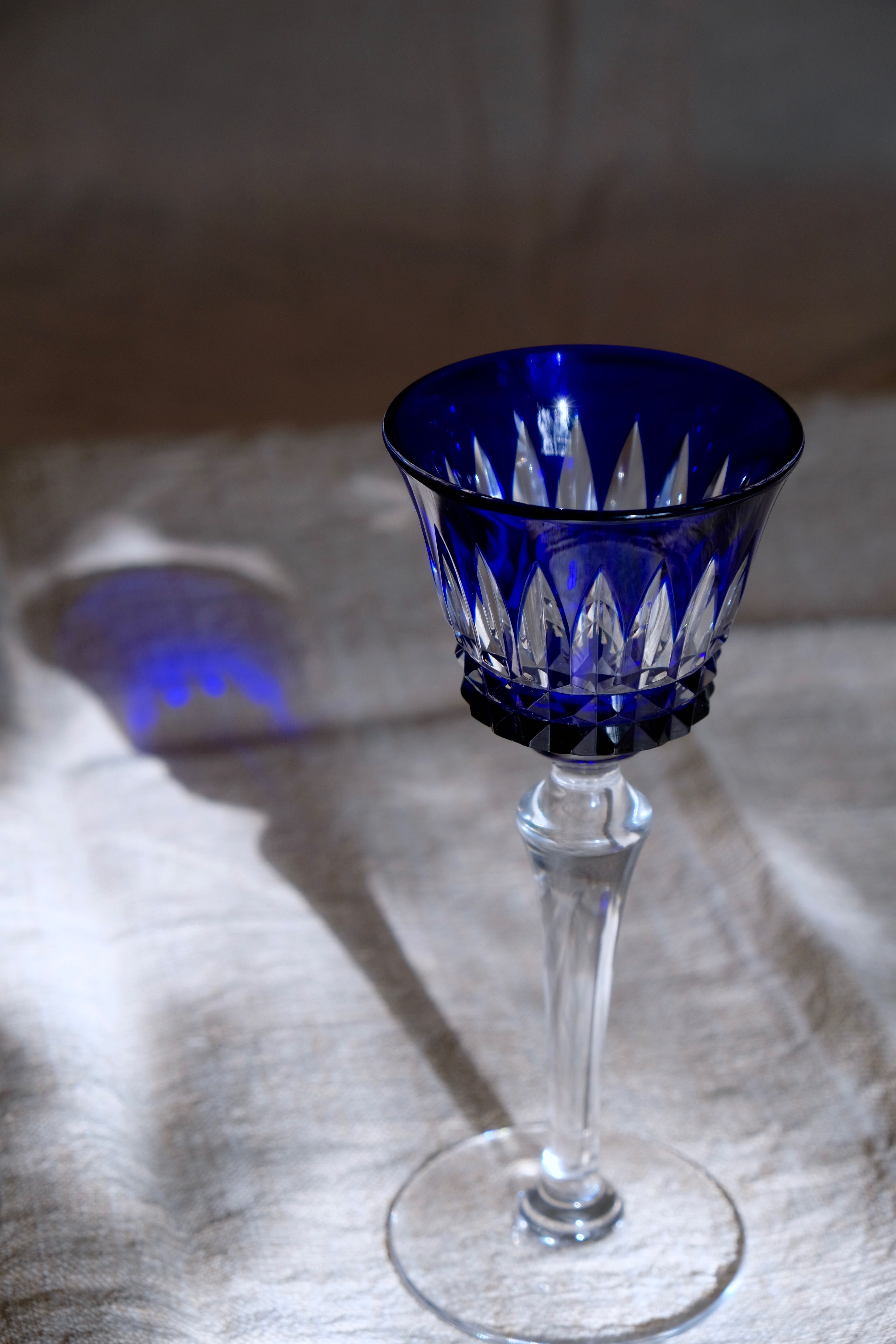 6 Baccarat glasses Piccadilly Model in colored crystal
