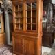 Library buffet two-body display cabinet solid cherry Louis-Philippe