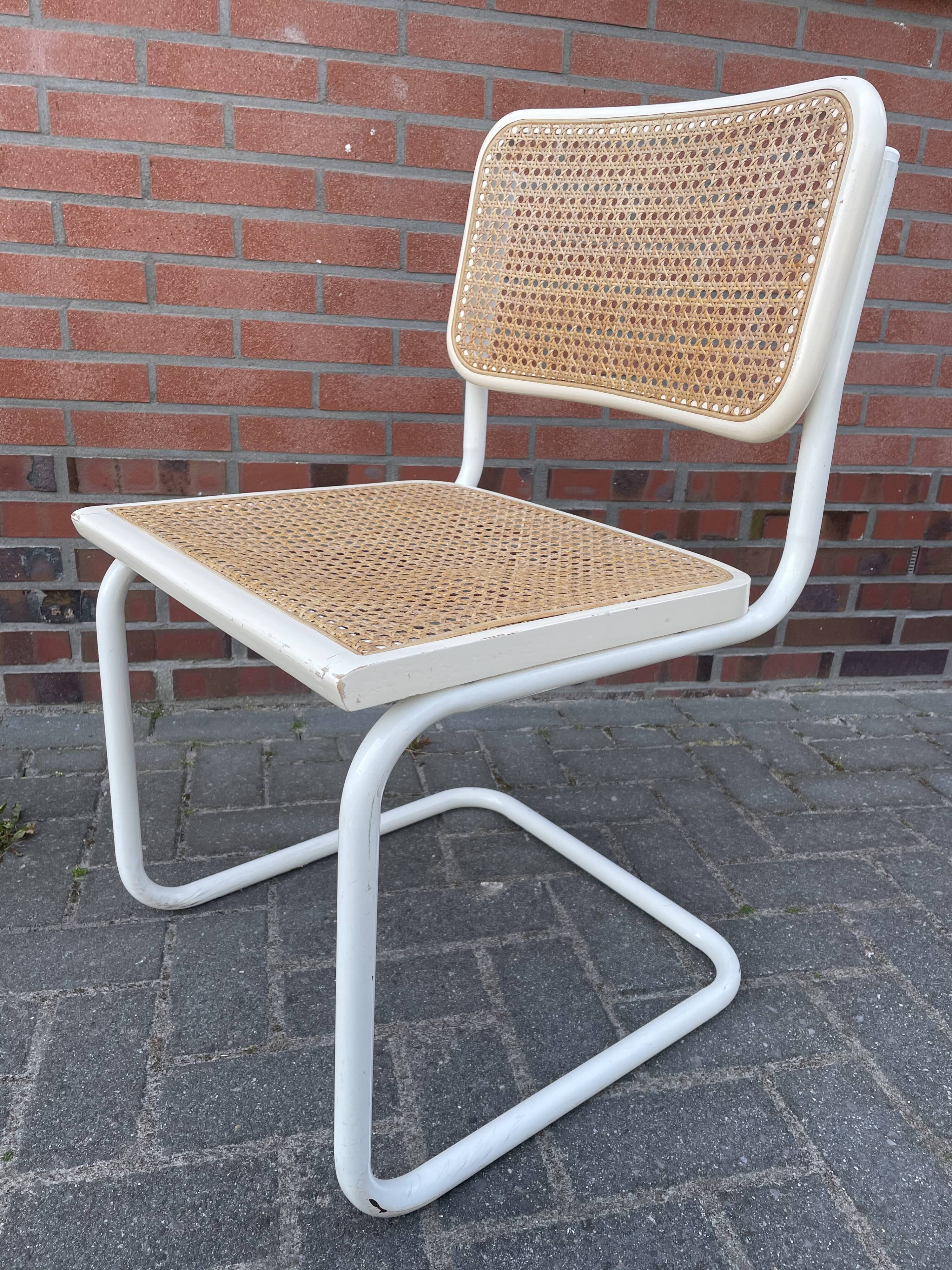 Cesca dining room chair designed by Marcel Breuer
