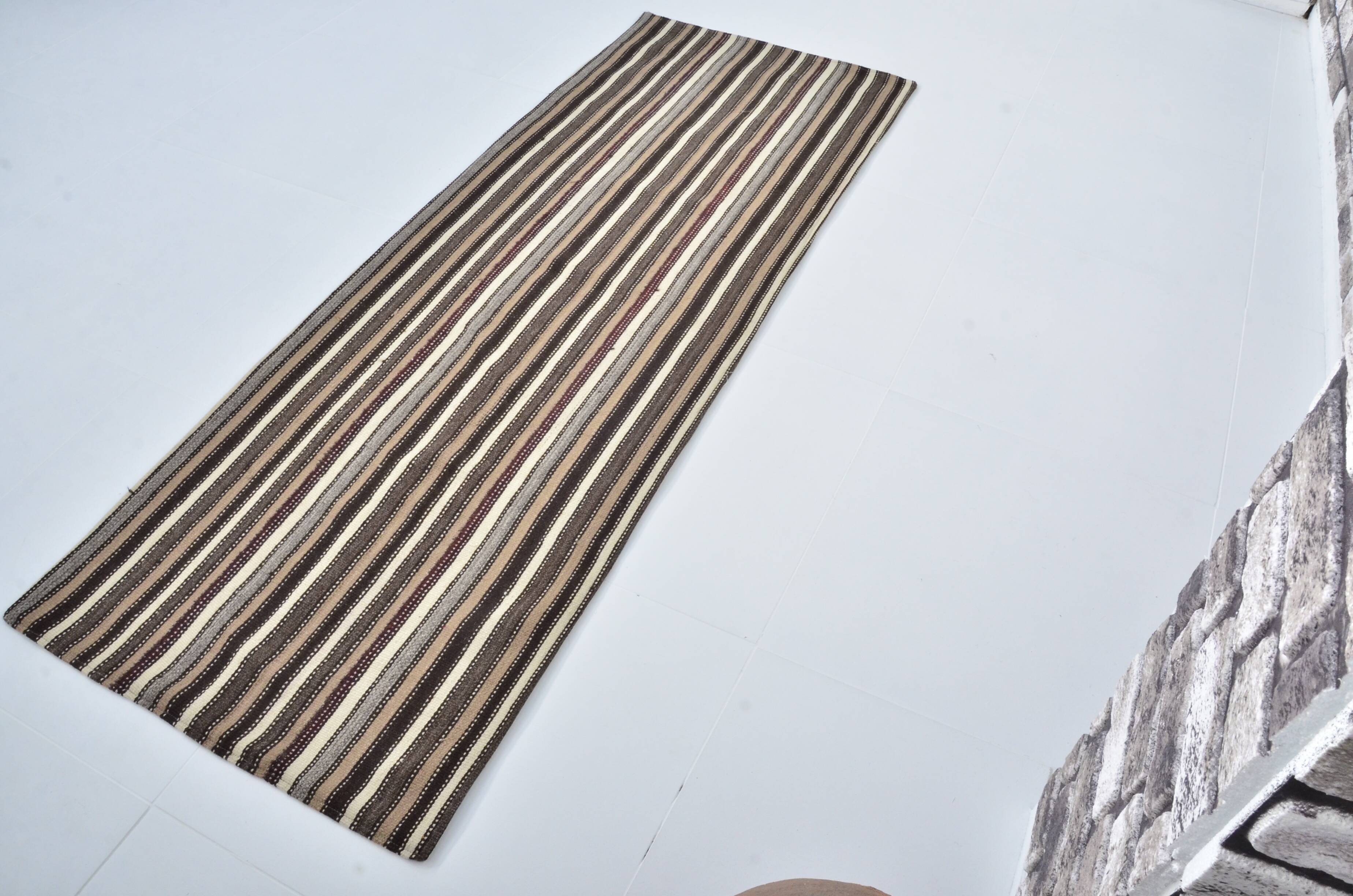 Vintage Turkish Wool Stripe Kilim Rug sku3379