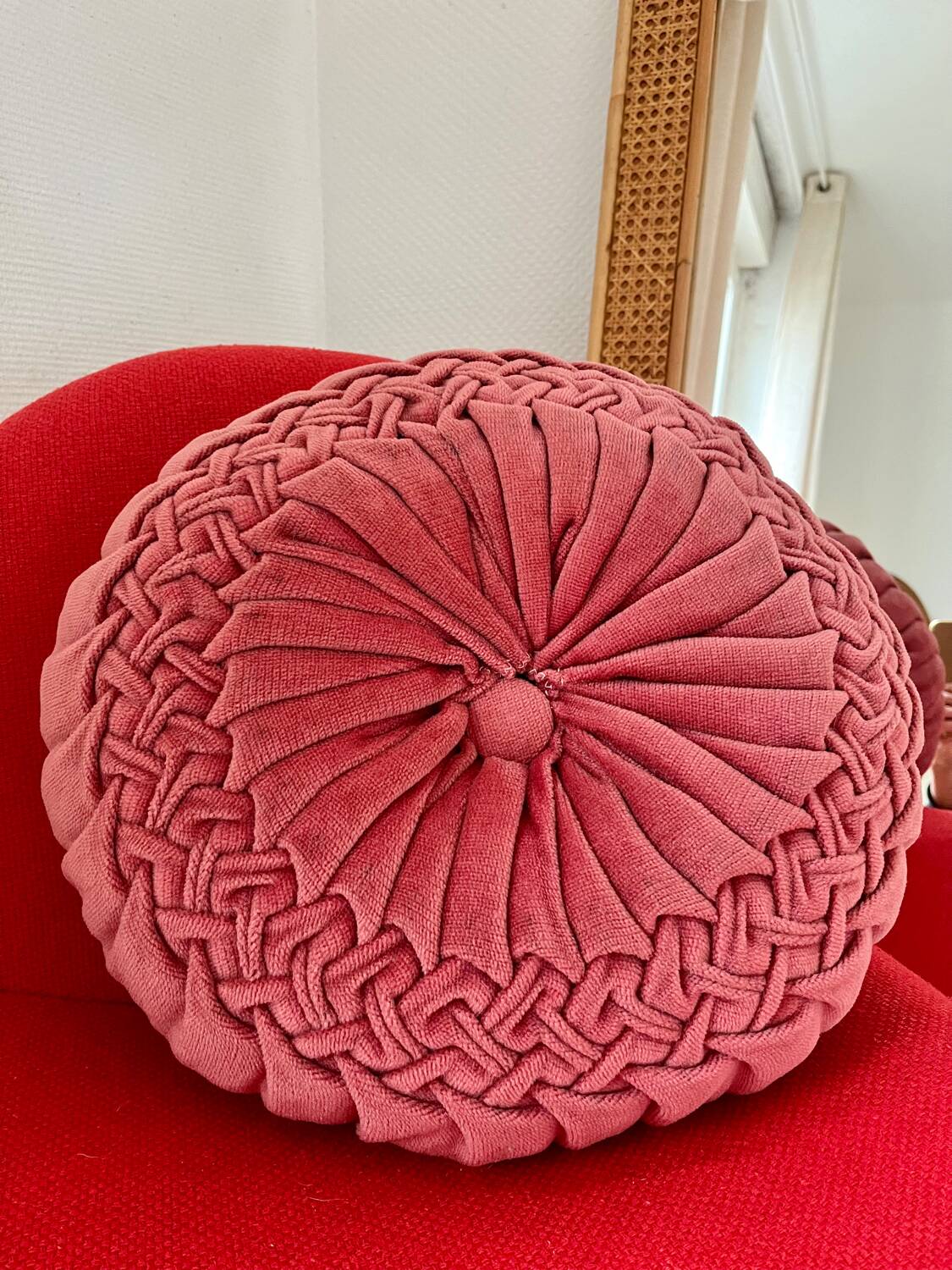 Coussin rond velours