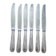 6 grands couteaux en plaqué argent, 84gr, 1940, art nouveau