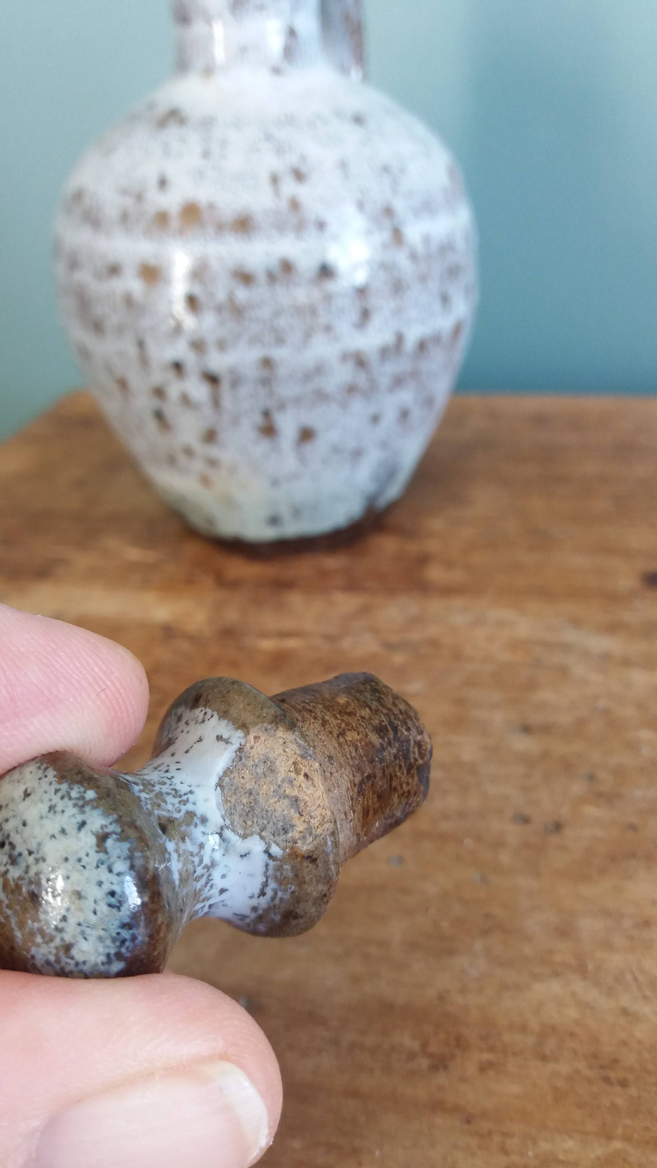Oil jug in stoneware signed Les poteries de la Vallée Noire