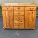 English chest of drawers, solid pine sideboard, 7 drawers and 2 doors