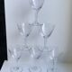 Lot 6 crystal wine glasses engraved 50s