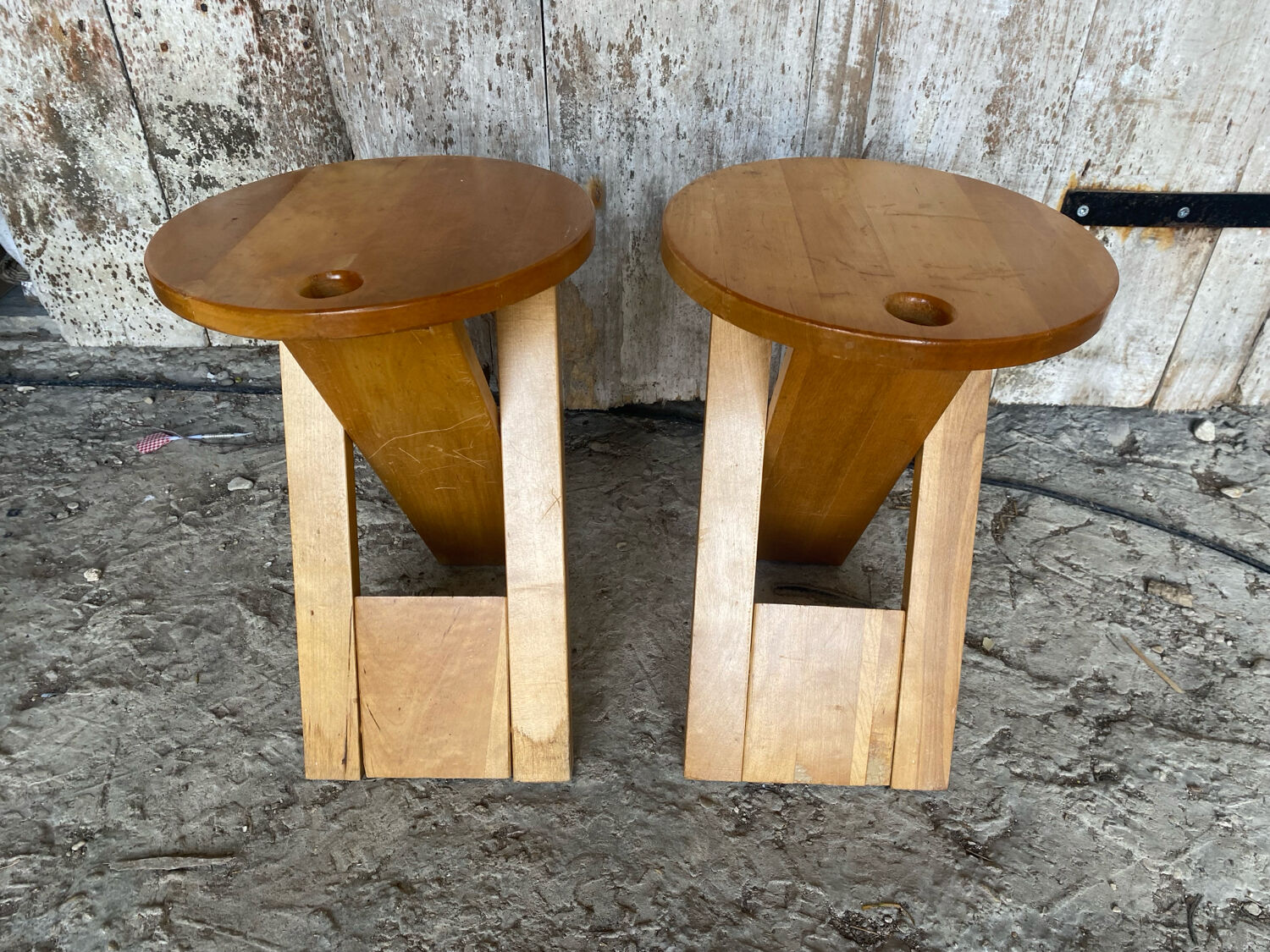 Pair of Folding Stools SUZY Design Adrian Reed Style Roger Tallon Bo