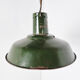 Vintage dark green enamel industrial pendant lights, 1960s