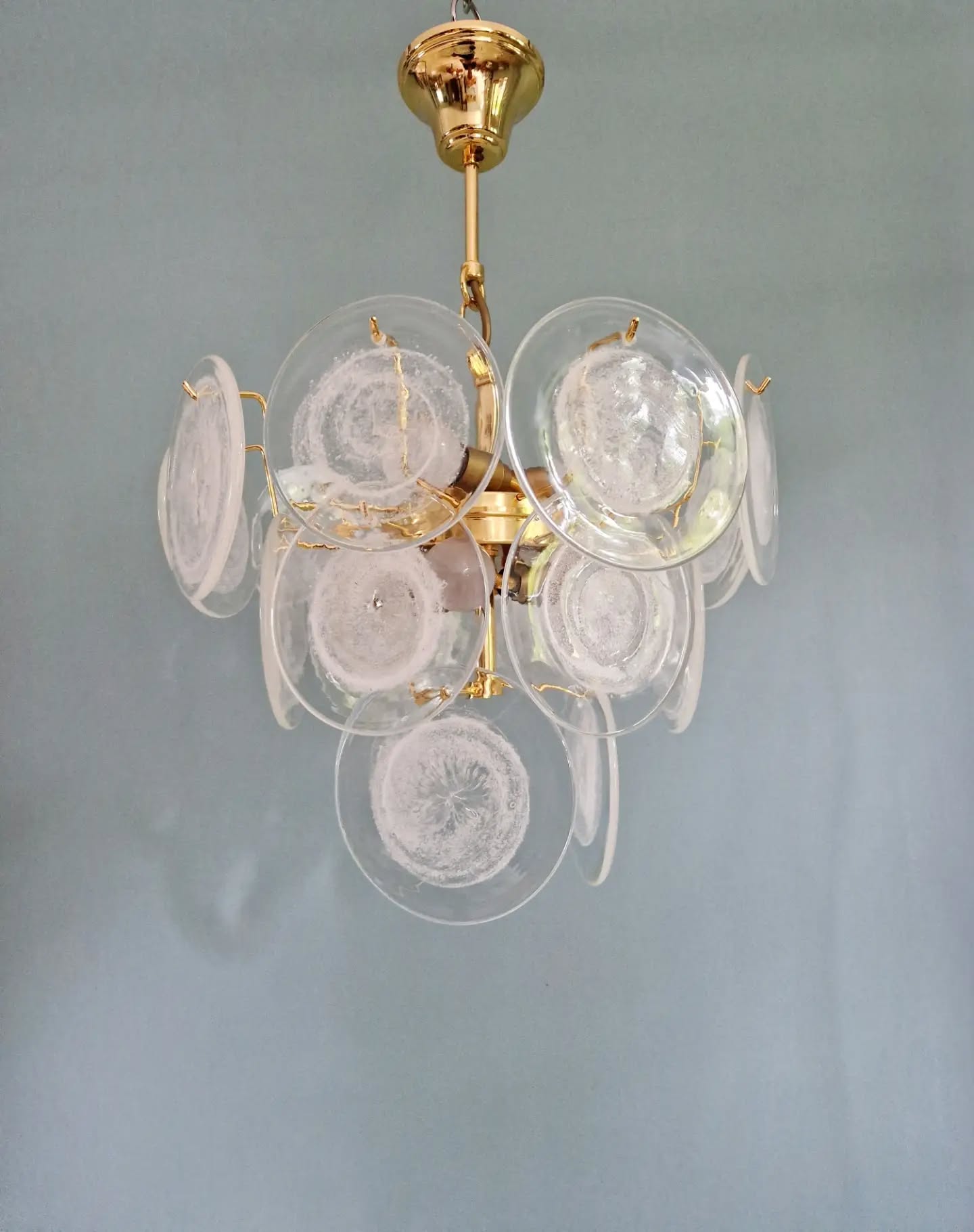 Murano glass disc chandelier, Italy, 1970s