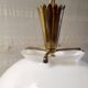 25 cm opaline globe and brass pendant light - 1940s/1950s