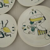6 Assorted Stavanger Flint Norway plates 1950-60 Scandinavian.