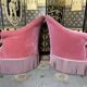 Pair of toad armchairs style Napoleon III pink velvet