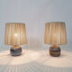 Pair of bedside lamps, rope blinds