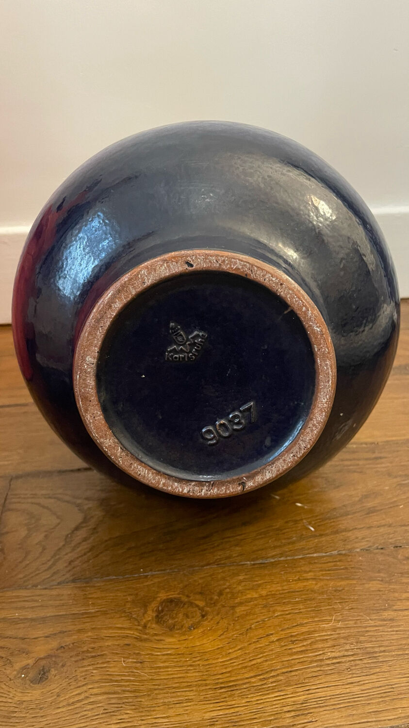 Blue Majolika ceramic vase