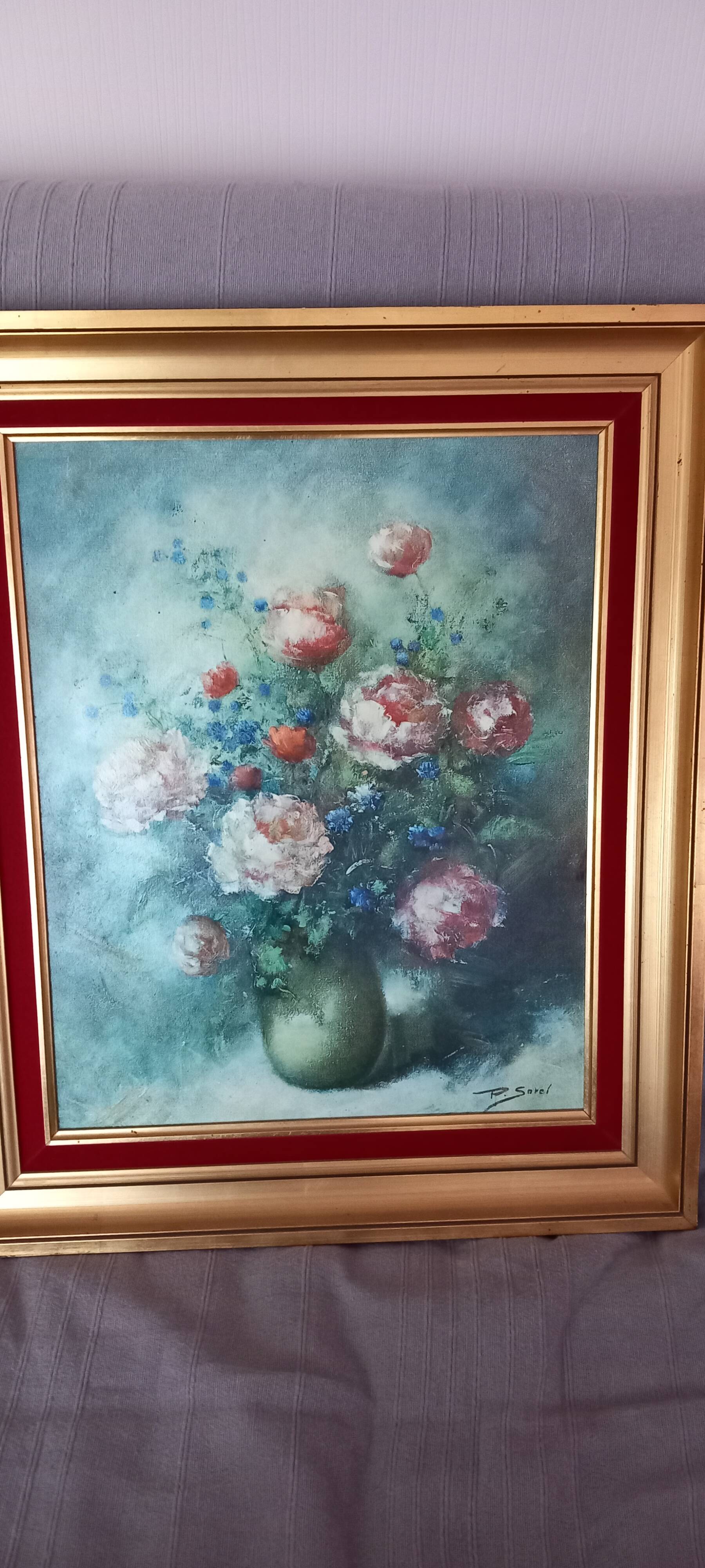 Superb oil on canvas signed by Pierre Sorel - Bouquet of flowers - Gilded frame