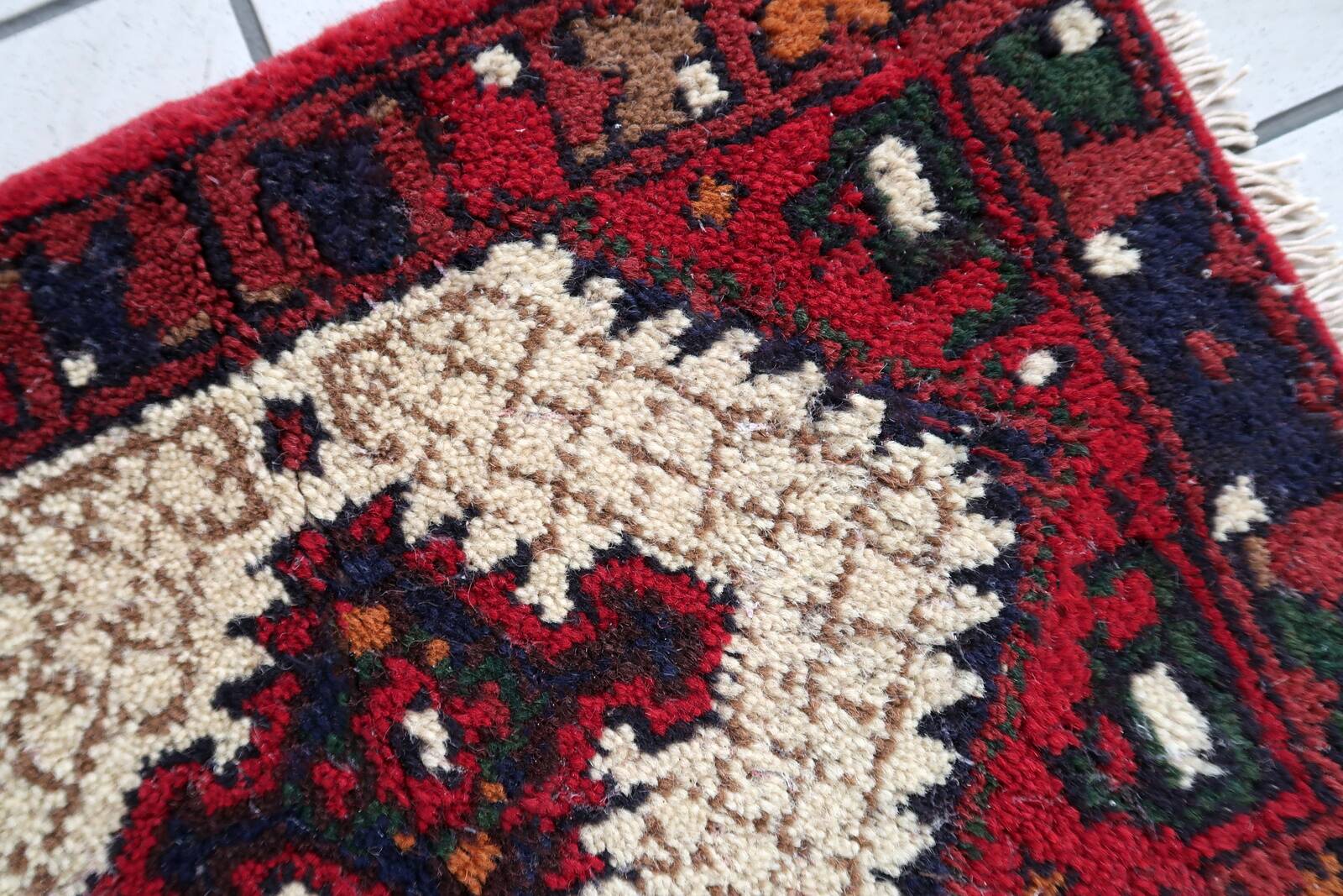 Tapis vintage fait main Hamadan – 41 cm x 59 cm - 1C961