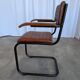 Chaise de salle à manger en cuir matelassé vintage : fauteuil de bureau industriel