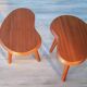 "Tripod plant stand 'bean', solid mahogany from the 1950s."