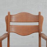 Fauteuil hollandais en chêne massif du milieu du siècle